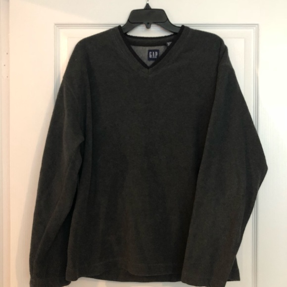 fleece v neck sweater